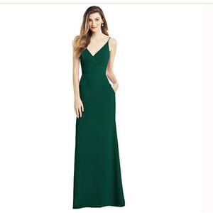After Six V Neck Spagetti Strap Maxi Dress Size 2 NWT Green
